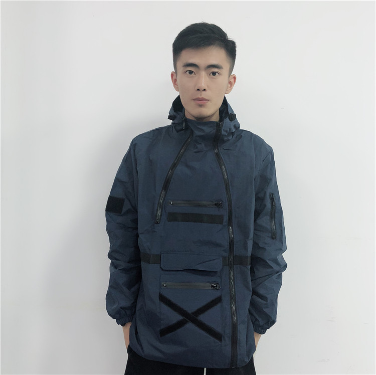 bgg春秋简约日系多拉链大口袋风衣 我要当大佬夹克