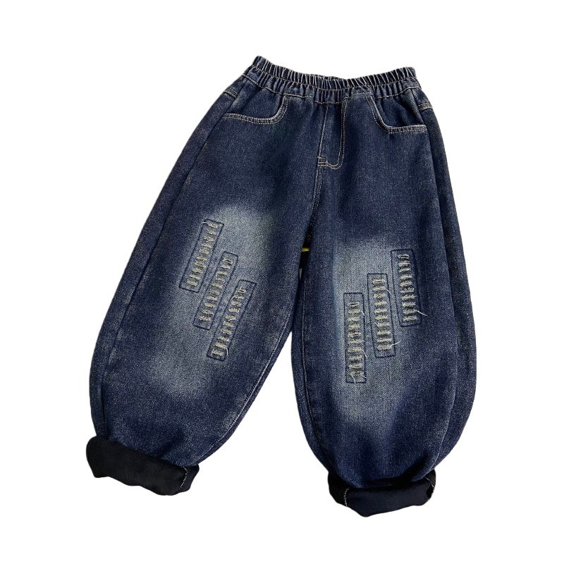 海洋家特价童装男女童潮牛仔裤中大童加绒长裤儿童秋冬一体绒裤子,淘宝优惠券,粉丝福利购,淘宝优惠卷