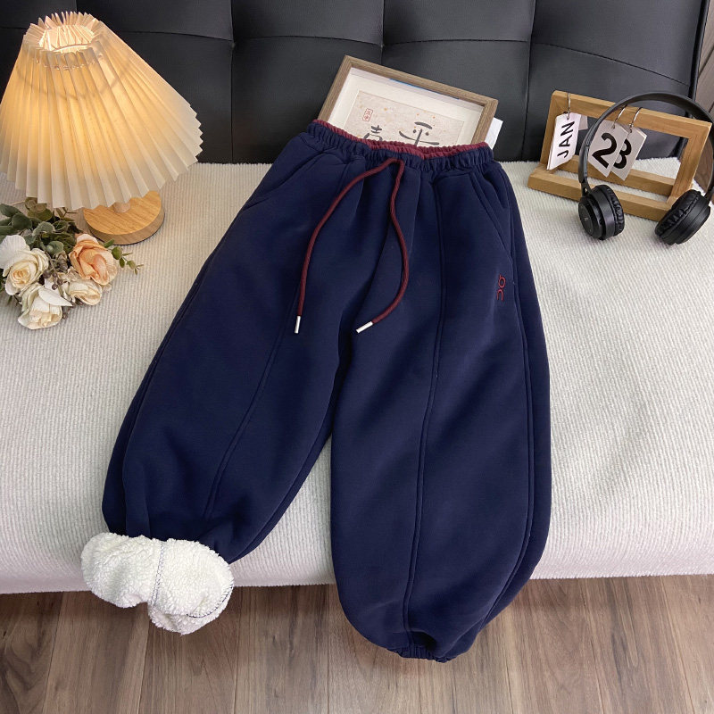 海洋家特价童装男女童潮休闲裤中大童羊羔毛加厚卫裤儿童冬款长裤,淘宝优惠券,粉丝福利购,淘宝优惠卷