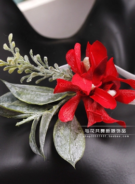 森系蝴蝶兰新娘伴娘手腕花腕带结婚纱礼服配饰唯美韩式姐妹团饰品