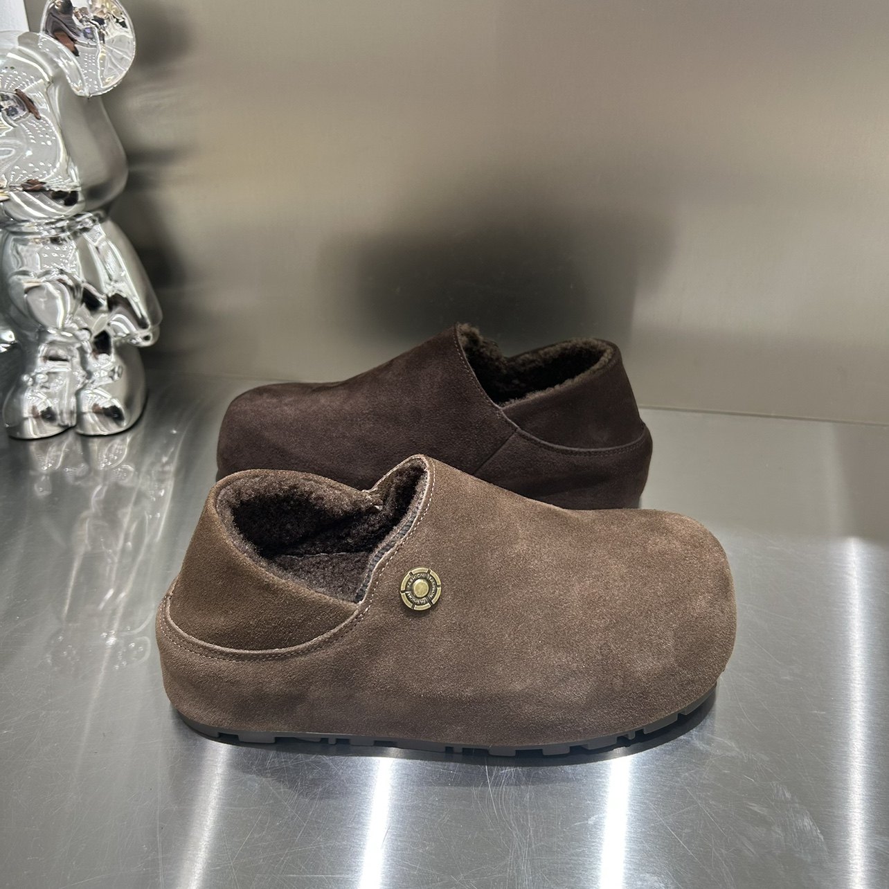 欧洲站女鞋牛皮~加薄绒可两穿全包一脚蹬增高小土豆软面豆豆勃肯,淘宝优惠券,粉丝福利购,淘宝优惠卷