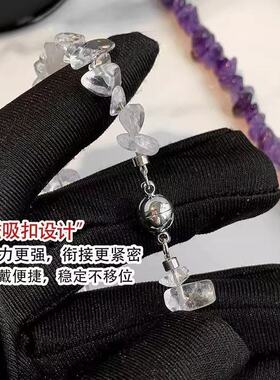 新款特价时尚个性百搭简约碎碎冰水晶项链女碎原石不规则锁骨配饰