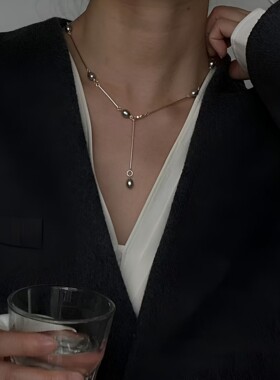 满天星长款珍珠流苏项链女2025新款高级感毛衣链小众设计轻奢配饰