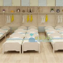 Early Education Center Baby Lunch Break Bed Solid Wood Single Bed Kindergarten Baby Children Special Bed White Wax Wood Single Bed
