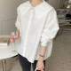Chic doll collar back spliced ​​pleated long-sleeved shirt