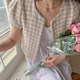 Korean chic summer style age-reducing plaid small fragrance chic top temperament tweed short coat for women