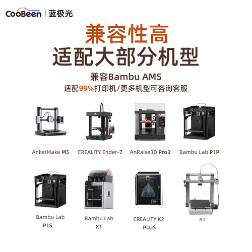 CooBeen蓝极光PETG高韧性1.75mm/1KG 3D打印耗材整齐排线厂家直销 - 图2