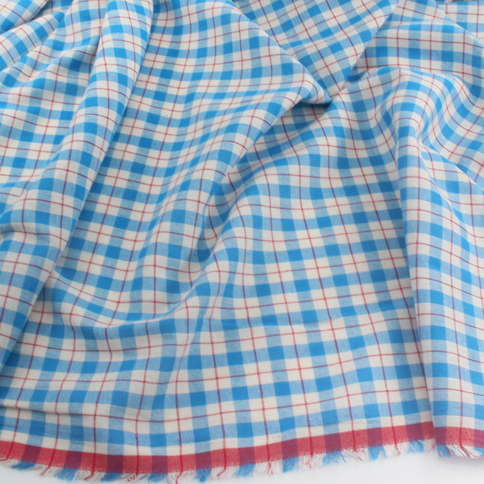 文艺先染色织浅蓝薄款全棉格子 服装连衣裙衬衫童装桌布窗帘面料,淘宝优惠券,粉丝福利购,淘宝优惠卷