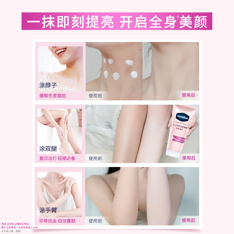 凡士林烟酰胺焕采润肤乳身体乳懒人裸妆身体素颜霜女