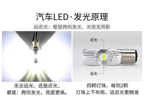 石栏摩托车车灯电动车大灯犀利眼双爪远近光内置LED前大灯泡超亮 - 图2