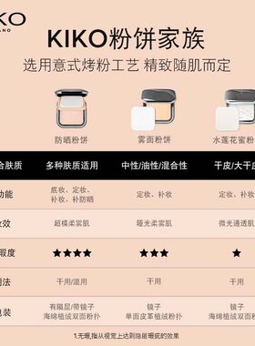 KIKO防晒粉饼干湿两用遮瑕控油持久散粉蜜粉饼定妆粉补妆