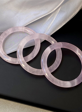 天然马达加斯加粉水晶粉晶手镯女招桃花转运草莓晶叮当镯粉色镯子