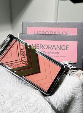 HERORANGE~元气女孩单色腮红提升气色自然裸装细腻高光修容一体盘