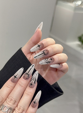 NailArt未界穿戴甲高级美显白长尖椭圆ins纯欲风氛围感美指甲贴片