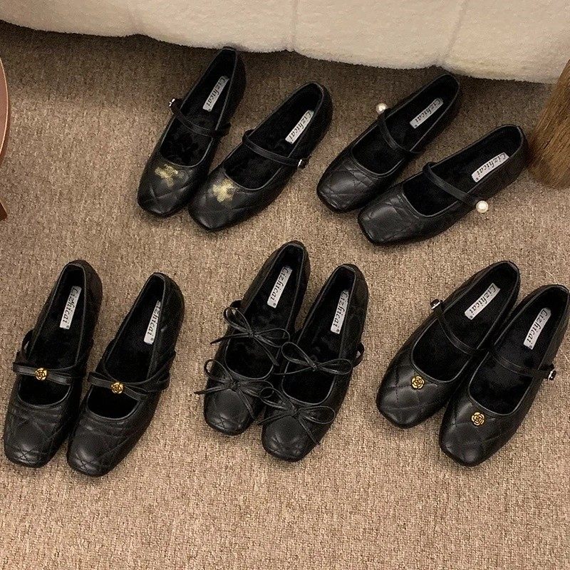 小香风内增高加绒玛丽珍鞋女2025秋冬季新款法式黑色晚晚单鞋瓢鞋,淘宝优惠券,粉丝福利购,淘宝优惠卷