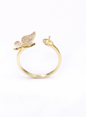 s925     半银 戒指托