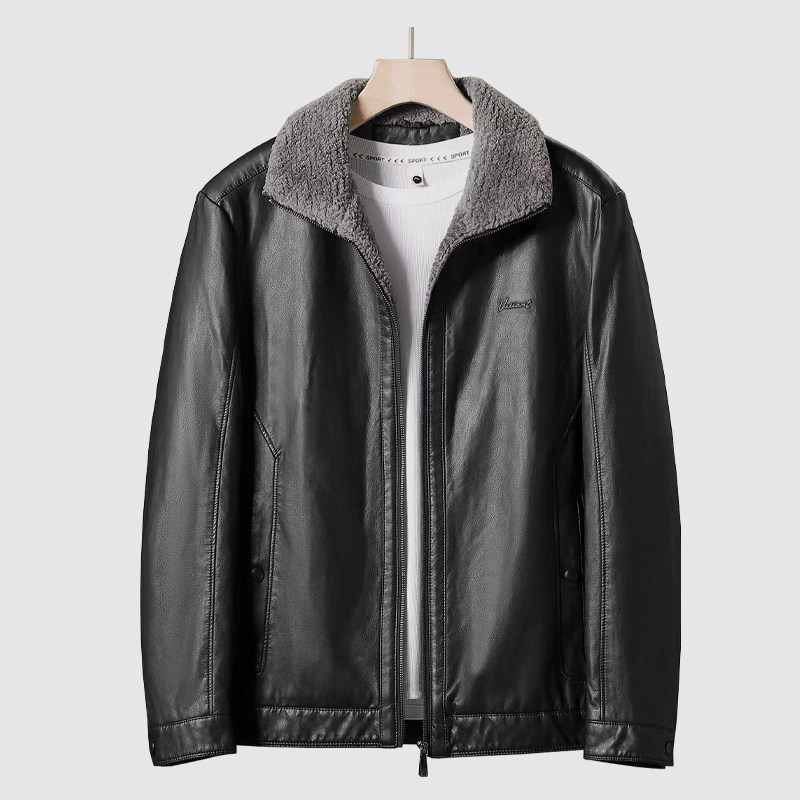 品牌撒柜男装新款男士秋冬季翻领毛绒内里保暖休闲夹克外套皮茄克,淘宝优惠券,粉丝福利购,淘宝优惠卷
