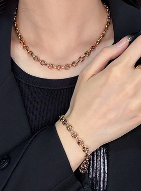 潮牌黑金戒指女款古金戒指黑夜圣约十字电黑复古百搭开口指环