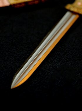 微缩刀剑1比6之短款楚剑螭龙汉剑DIY配件手工9厘米微刀零件未开刃