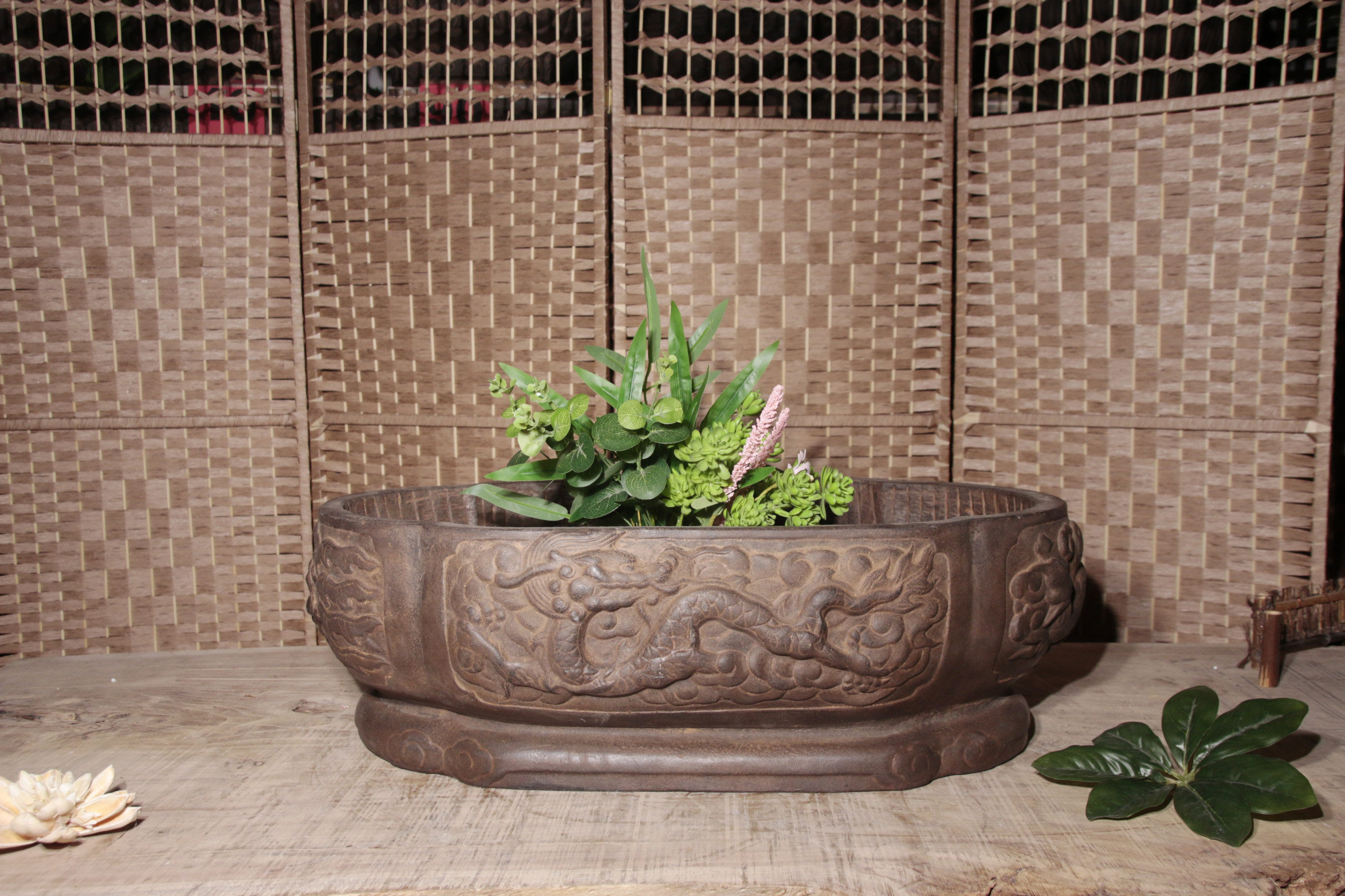 中国风仿青石禅意造景盆海棠口鱼缸,淘宝优惠券,粉丝福利购,淘宝优惠卷