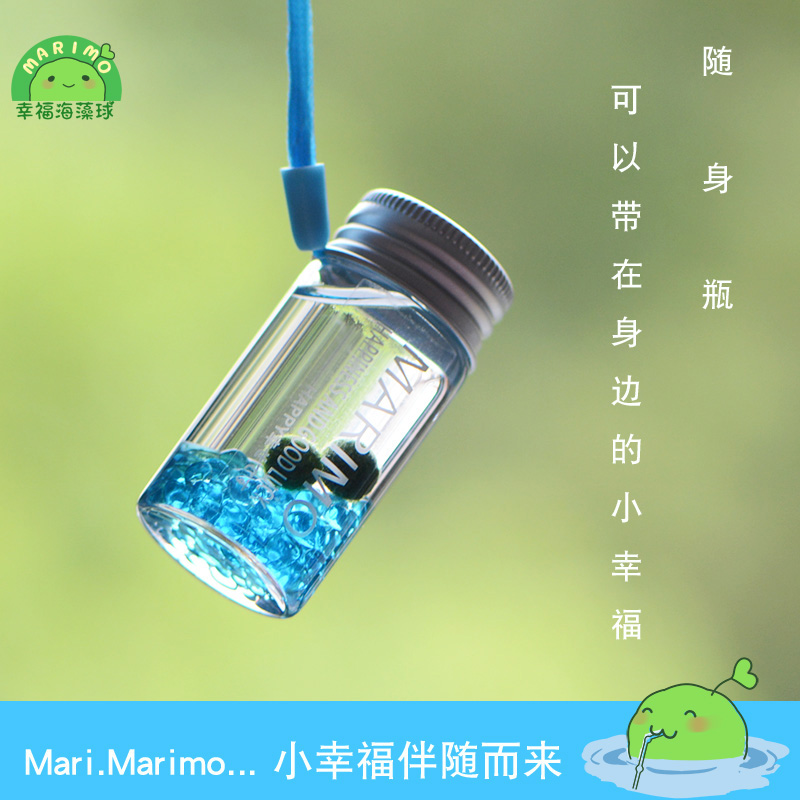 marimo幸福海藻球随身瓶创意迷你绿植水培微景观生态瓶负离子生物