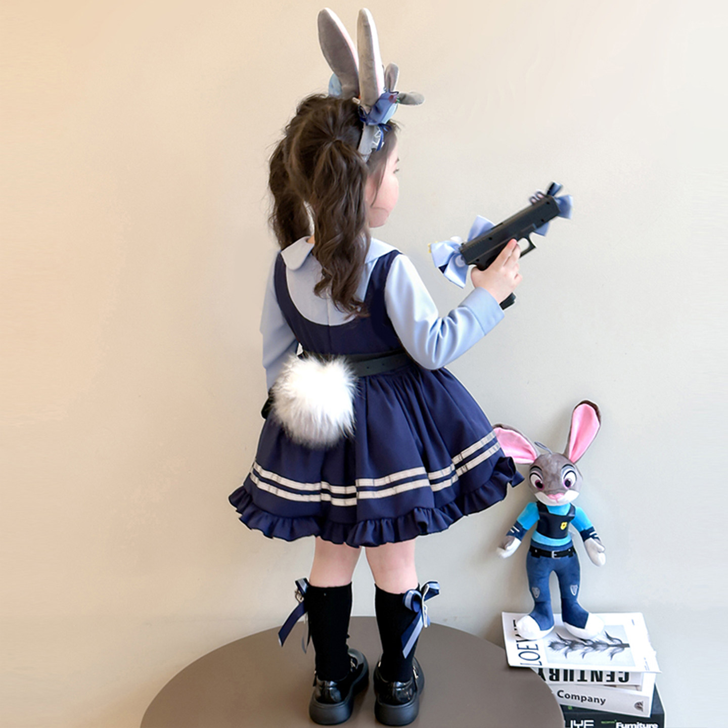 女童兔子警官朱迪cos服女孩洛丽塔公主生日礼服迪士尼加绒连衣裙,淘宝优惠券,粉丝福利购,淘宝优惠卷