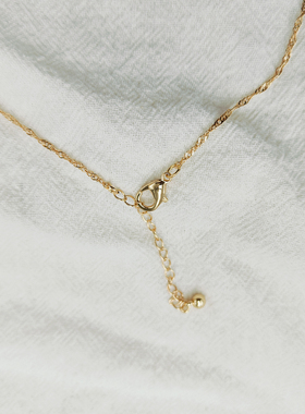 【项链】40CM+6CM延长项链时尚个性百搭锁骨链粉色爱心配饰H034