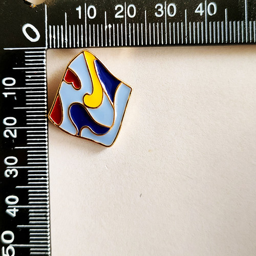 彩色油画不规则耳钉女个性简约几何撞色耳环文艺复古百搭B044 - 图3