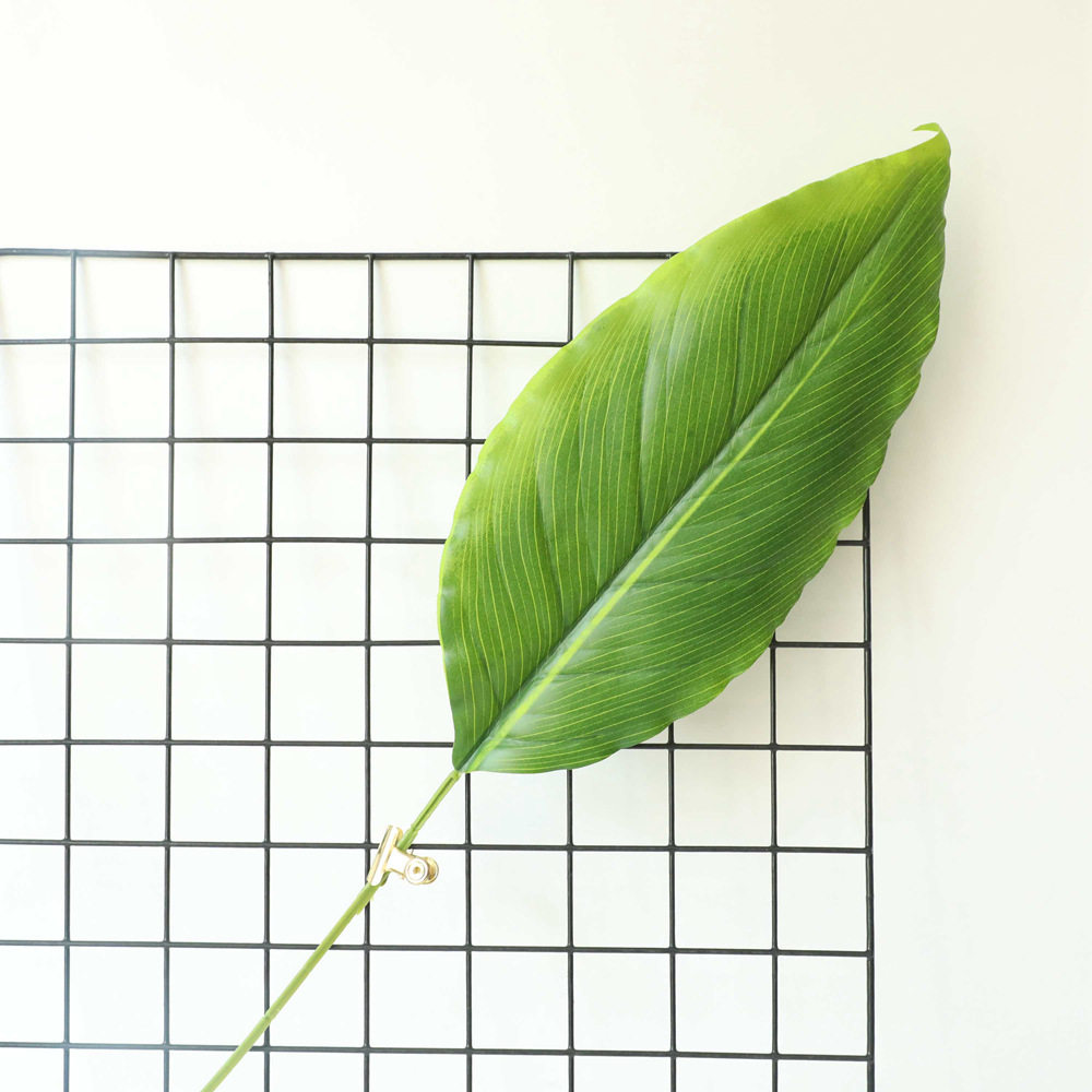 单片仿真假树叶长杆绿叶北欧风装饰绿植婚庆婚礼插花装饰塑料叶子