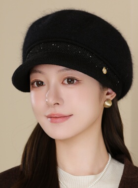 兔毛帽子女秋冬天韩版时尚