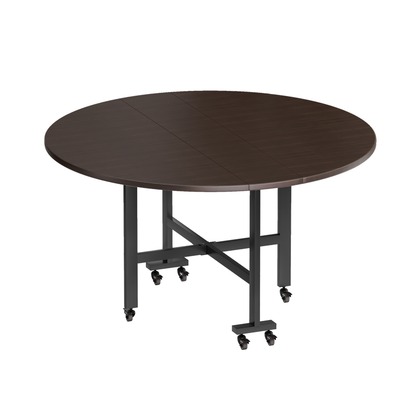 折叠餐桌家用小户型可折叠吃饭桌子简约餐厅圆形饭桌可移动大圆桌