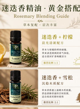 英国SP/Shirley Price桉油醇迷迭香精油痘肌油皮按摩放松醒神5ML