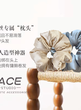 气质黑色kitsch枕头发圈肥肠圈女