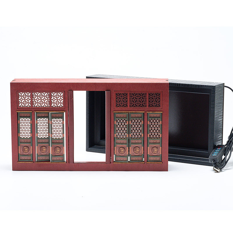 嗨C位LED木花门光源展框水月观音玄关桌面摆件礼物纪念品拍照神器,淘宝优惠券,粉丝福利购,淘宝优惠卷