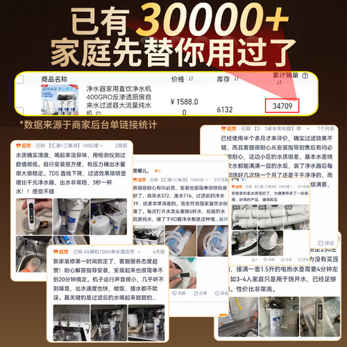 净水器家用直饮厨房自来水ro反渗透400G过滤器800G大流量纯净水机 - 图2