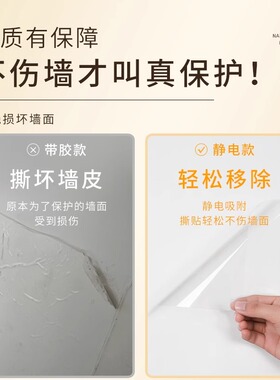 墙面保护膜静电乳胶漆透明不伤墙防脏白墙壁纸墙贴纸自粘防水贴膜