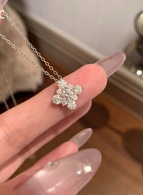 超闪满钻四叶草吊坠项链轻奢高级感气质大气设计感锁骨链