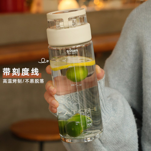 tritan水杯男生高颜值塑料耐高温运动女骑行便携防摔夏天泡茶杯子 - 图2