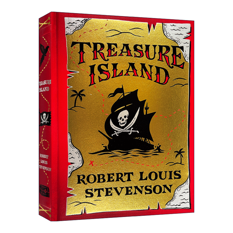 英文原版 Treasure Island金银岛皮革精装版巴诺儿童经典英文版进口英语原版书籍-图2