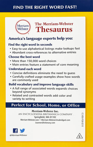 韦氏同义词词典 英文原版 The Merriam Webster Thesaurus 麦林韦氏英语同义词辞典 韦氏英英词典字典 可搭Word Power Made Easy - 图1