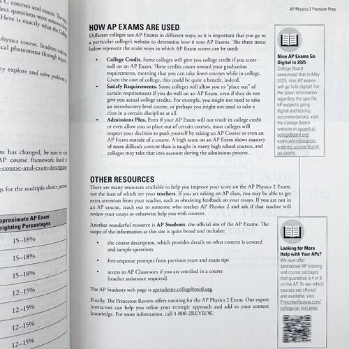 英文原版 Princeton Review AP Physics 2 Premium Prep 10th Edition 普林斯顿评论AP物理2 增值版 2025 第10版 进口英语原版书籍 - 图1