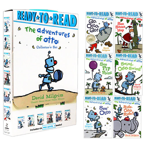 机器人冒险6册盒装 分级读物 The Adventures of Otto Ready to Read 英文原版 David Milgrim 全英文版进口原版英语书籍 - 图2