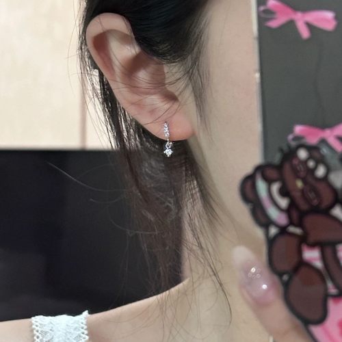 zoozmini小巧锆石耳圈女小众简约甜美百搭耳骨环精致气质耳钉耳饰 - 图3