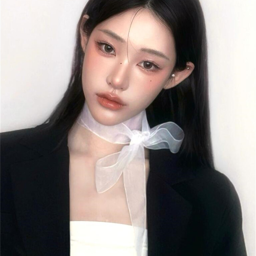 zoozmini韩国春夏珠光细长条款丝巾女欧根纱飘带辣妹装饰窄版围巾,淘宝优惠券,粉丝福利购,淘宝优惠卷