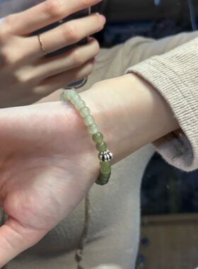 女天然和田玉手串转运珠高颜值