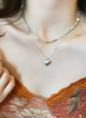双层爱心项链甜酷辣妹ins