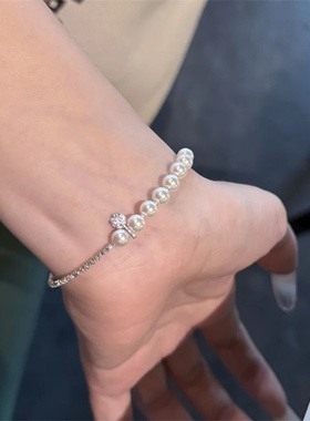 珍珠碎银子手链大方韩系温柔设计