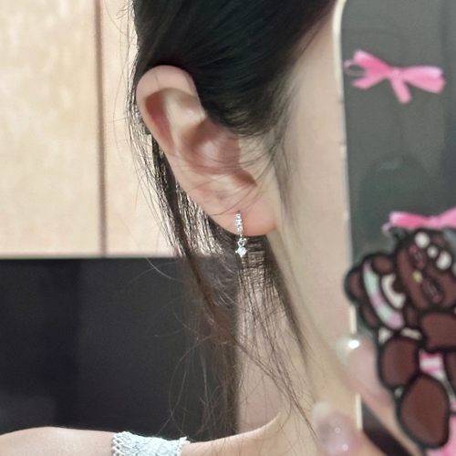 zoozmini小巧锆石耳圈女小众简约甜美百搭耳骨环精致气质耳钉耳饰 - 图0