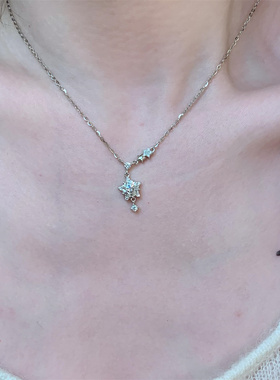 闪亮星星吊坠项链女个性百搭轻奢