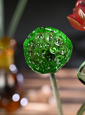 手工琉璃七彩供花花瓶